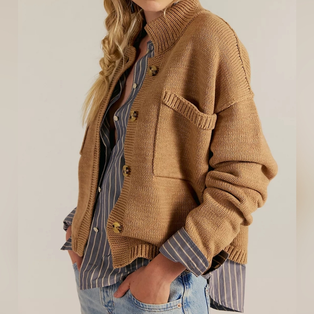 Never Worn! We The Free On The Isle Cardi in Iced Coffee